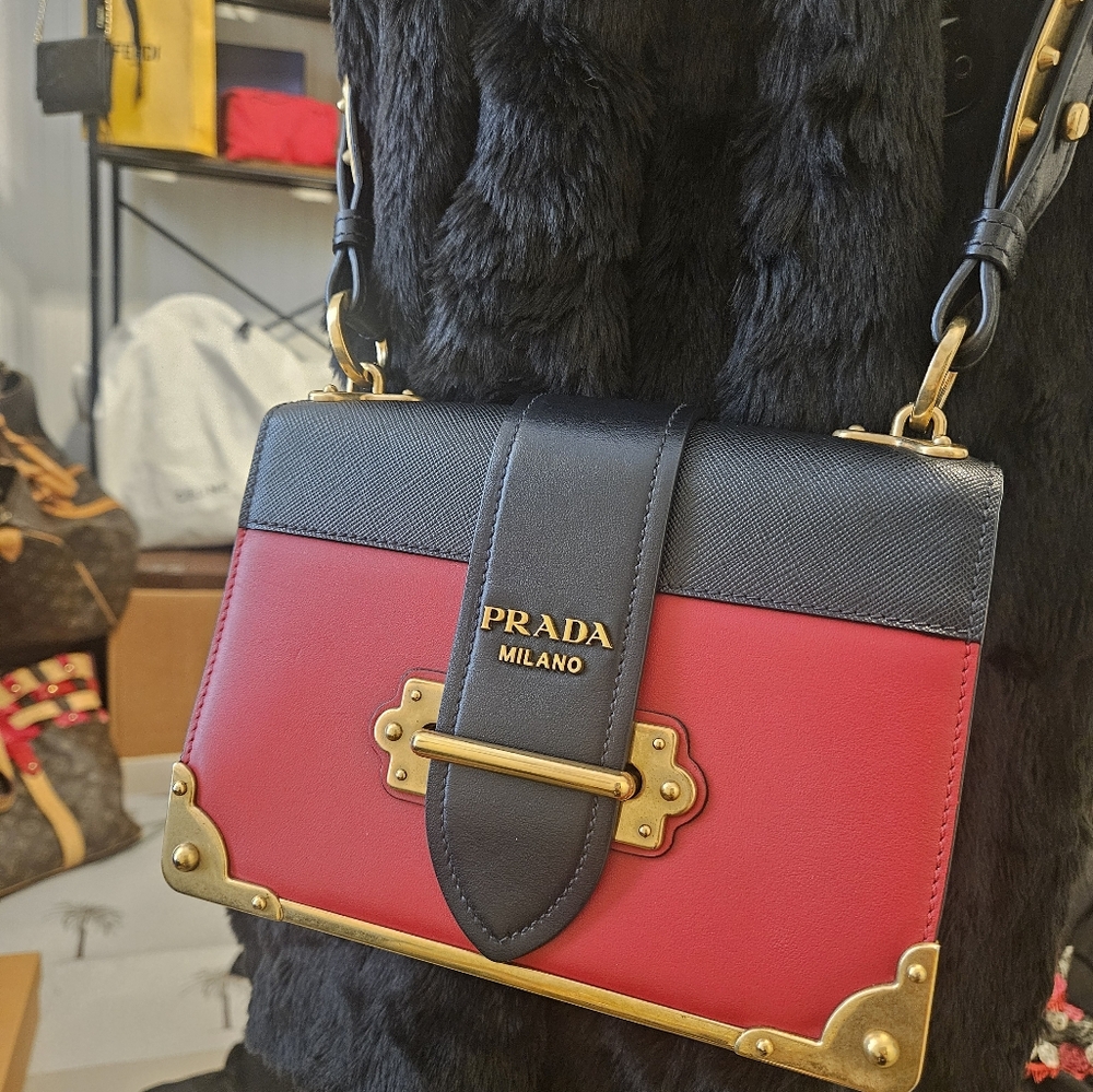 Authentic Prada Cahier Red Crossbodybag or shoulder bag
